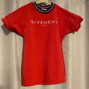 Girls Red Givenchy Sweat Dress